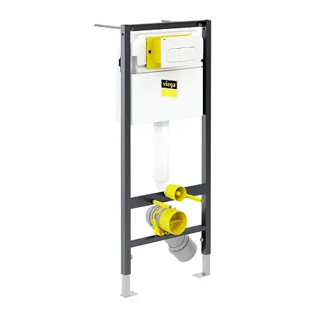 Сет для унитаза Viega Prevista Dry Visign for Life 6, с белой кнопкой