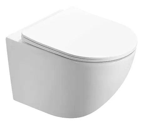 Унитаз подвесной AZARIO MORANO 370х370х500 безободковый, в комплекте с сиденьем микролифт, белый (AZ-450W)