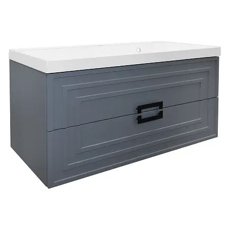 Комплект Тумба Azario ARMARIO 100/2 1000х450х585 подвесная, с раковиной CLASSIK 100, серый матовый (CS00096972)