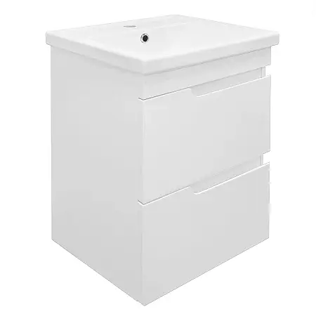 Комплект Тумба Azario KANTRI 50/2 500х400х650 подвесная, с раковиной Фостер 50, белый глянец (CS00097246)