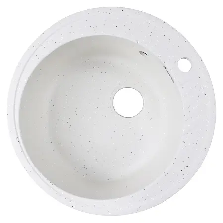 Кухонная мойка AZARIO Solo 505x505x190 искусственный мрамор, сифон в комплекте, цвет белый крап (CS00105233)