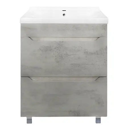 Комплект Тумба Loranto Florena 60 600х470х810 напольная, с раковиной MONTE Neo 60, светлый бетон (CS00105569)
