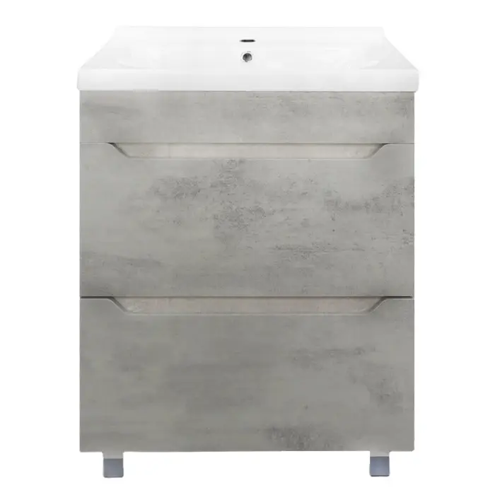 Комплект Тумба Loranto Florena 60 600х470х810 напольная, с раковиной MONTE Neo 60, светлый бетон (CS00105569)