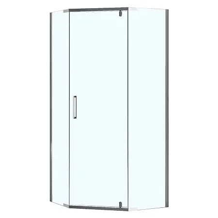 Душевое ограждение Loranto NEO 90x90x195 прозрачное закаленное стекло 8 мм, Easy clean, профиль серебро, без поддона (CS-22108)