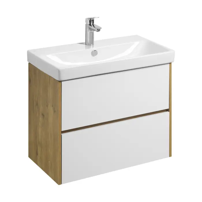 Тумба под раковину AQUATON Сканди 80 белый, дуб рустикальный (1A283001SDZ90)