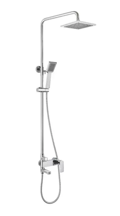 Душевая колонна Bravat REAL со смесителем для ванны, поворотный излив, хром (F6333367CP-A-RUS)