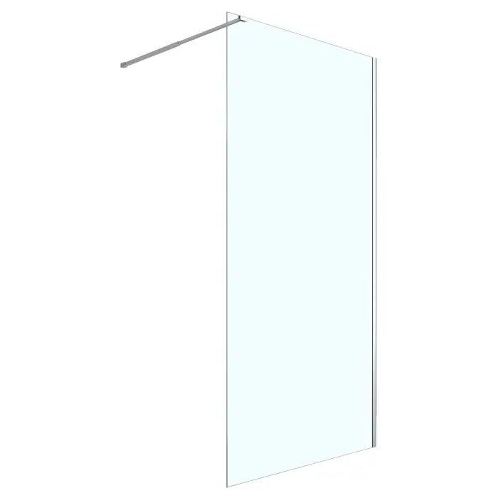 Душевая перегородка Loranto Walk-in 70x200 регулируемый кронштейн 70-100 мм, прозрачное стекло 8 мм, профиль хром (CS-W04C-70)