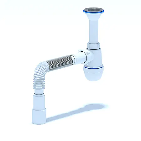 Сифон для раковины Ани Пласт 1 1/2"*40 с литым выпуском, с гибкой трубой 40*40/50 (C0515)