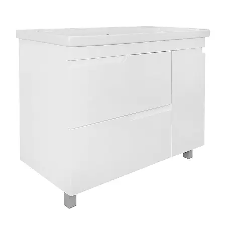 Комплект Тумба Azario KANTRI 100/2Н 1005х455х870 напольная, с раковиной Фостер 100, белый глянец (CS00097259)