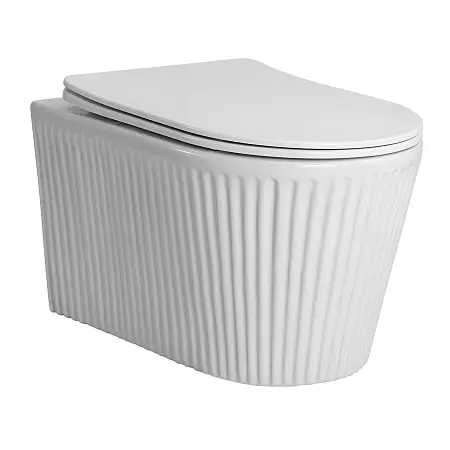 Унитаз подвесной Azario Стилл 520х365х346 безободковый, система смыва "Скрытое Торнадо", с быстросъемным сиденьем "Микролифт" (AZ-1909T)